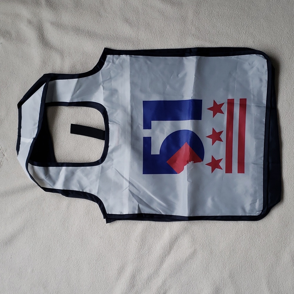 Rume folding shopping bag black, white, custom design DC 51 state, new